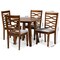 Baxton Studio Darina Modern and Contemporary Grey Fabric and Walnut Brown Finished Wood 5-Piece Dining Set 174-9883-10895-Zoro - alternate 2